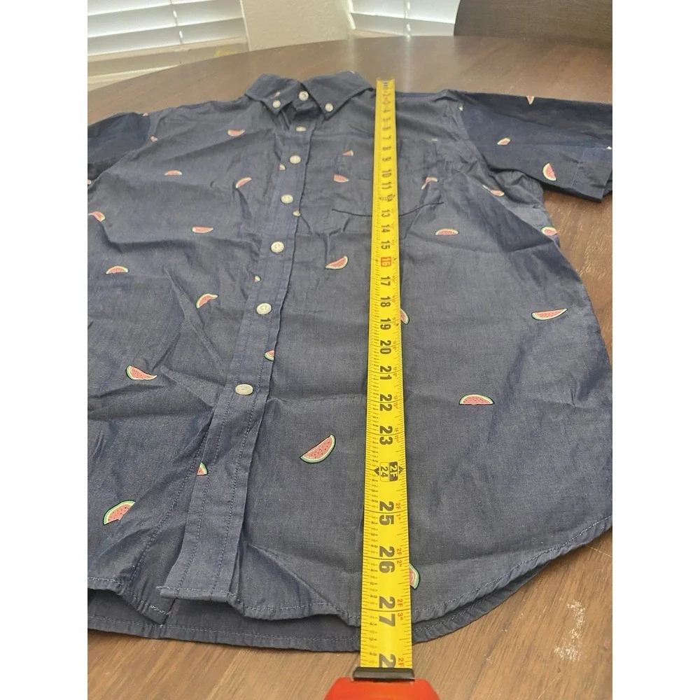 Banana Republic Luxe Poplin Slim Fit Shirt Men's Chambray Blue Watermelon M